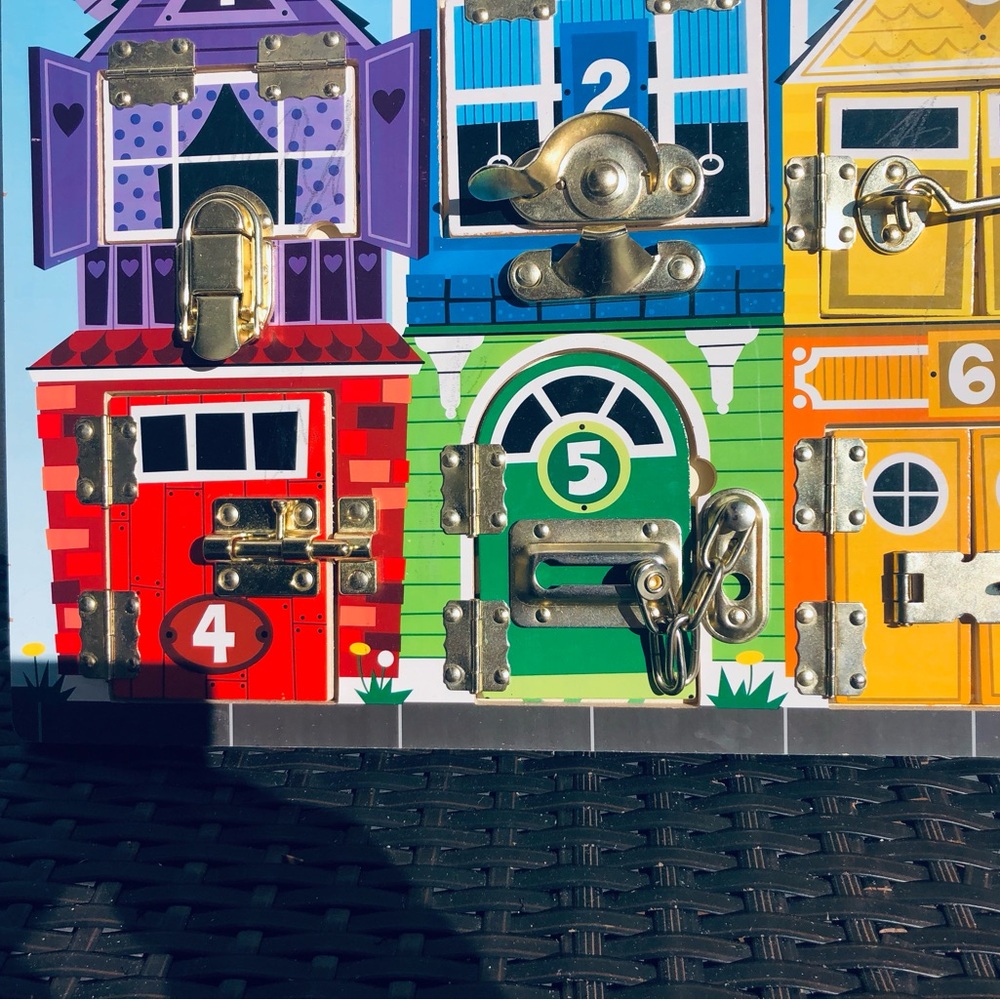 Melissa & Dough Wooden Colorful Latches Learning Board - Picture 3 of 5